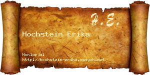 Hochstein Erika névjegykártya